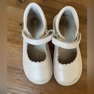 L'Amour Kids Beige Mary Jane Dress Shoes